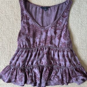 American Eagle flowy boho peplum summer tank size medium festival